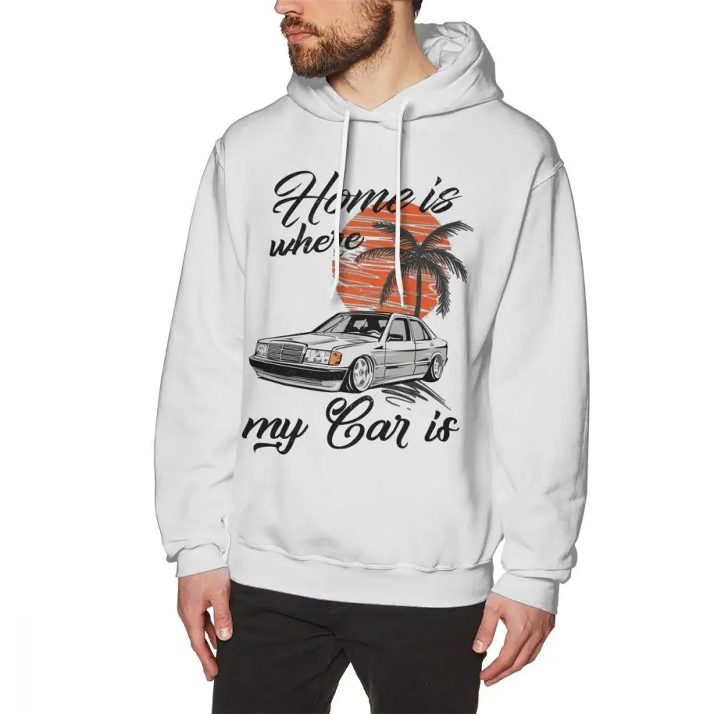 

Vintage Classic Car W201 Hoodies Round Collar Man Cotton Graphic Print Long Sleeve Hoodie