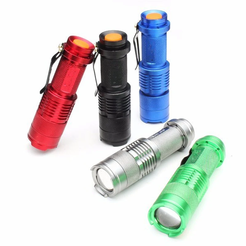 

Portable Q5 500LM Multicolor Zoomable Bright Mini LED Flashlight 14500/AA Torches for Outdoor Sports Hunting Climbing Camping