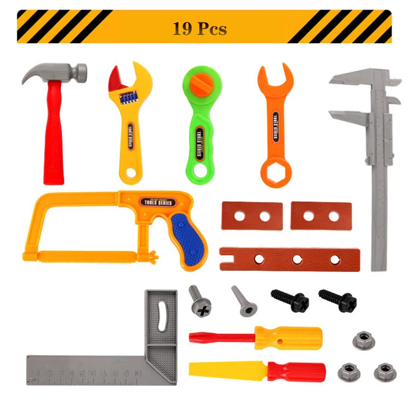 

37 Pcs DIY Cross-border Children Simulation Play House Toy Toolbox Electric Drill Helmet Set Maintenance Tool Toy Student Gift