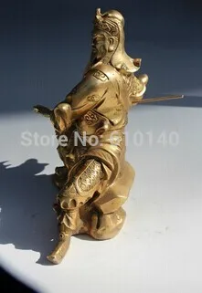SCY New China beautifully renovated old antique collectibles folk brass statue home decoration Knife on the guan gong | Дом и сад