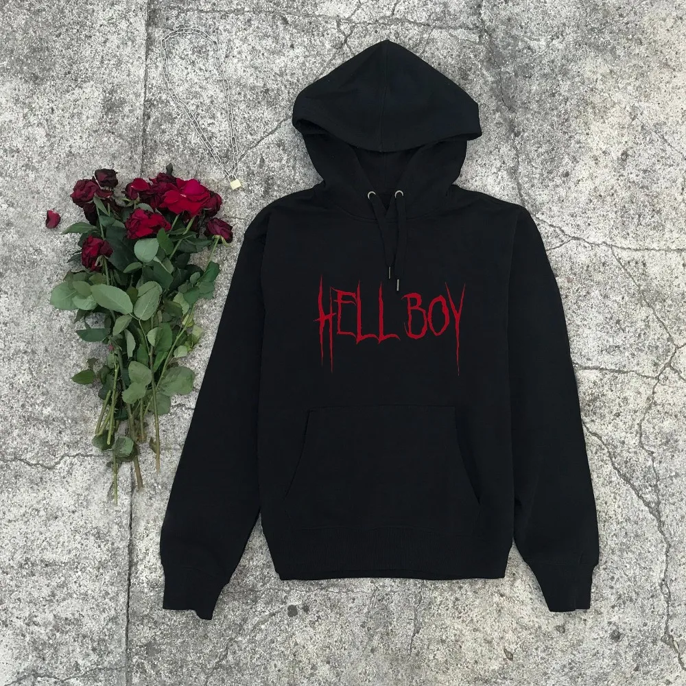 Hell Boy Толстовка-Эстетическая одежда Женская мода гранж tumblr 90s молодой стиль крутой хипстерский свитер уличный Готический слоган наряд