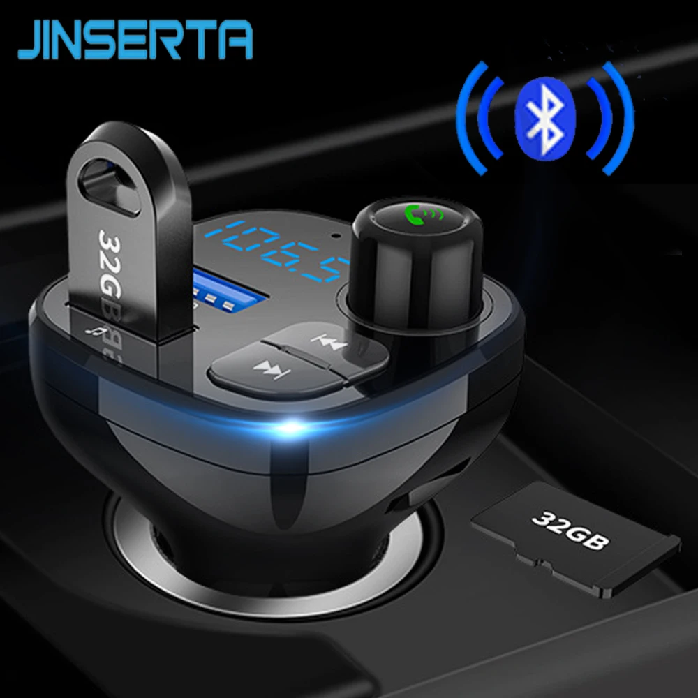 FM трансмиттер JINSERTA с Bluetooth и mp3 плеером быстрая зарядка 3 0|FM-трансмиттеры| |