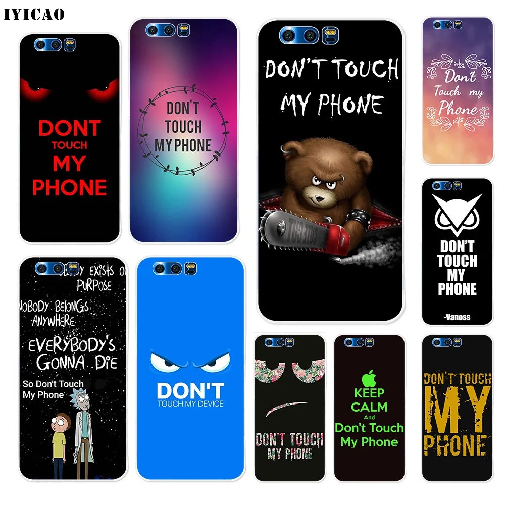 Мягкий силиконовый чехол IYICAO dont touch my phone Для Huawei Y9 Y7 Y6 Prime 2018 Honor 8C 8X 8 9 10 Lite 7X 7C 6A 7A