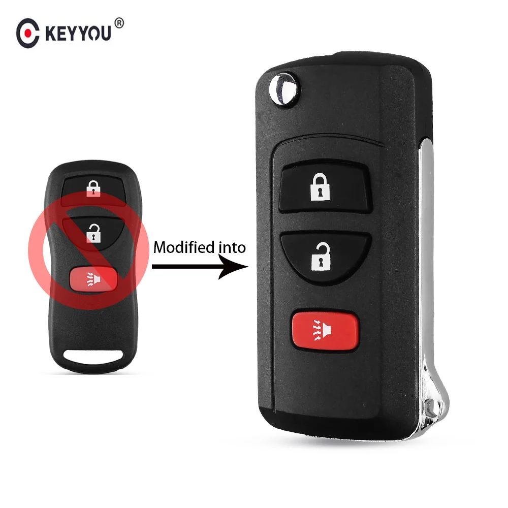 Откидной складной чехол KEYYOU для пульта дистанционного управления брелка NISSAN