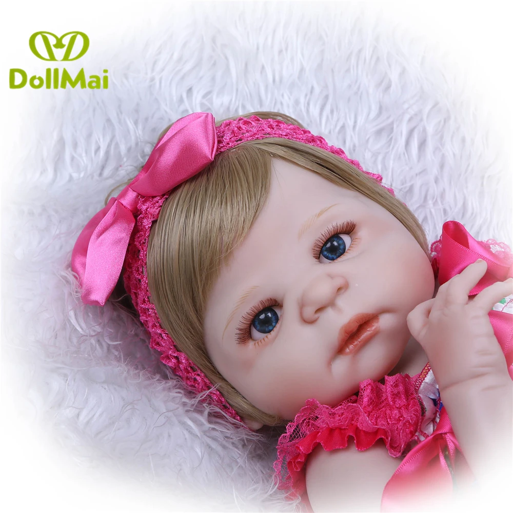 Кукла DOLLMAI Очаровательная 22 дюймов 55 см Reborn ручная работа полностью силиконовая