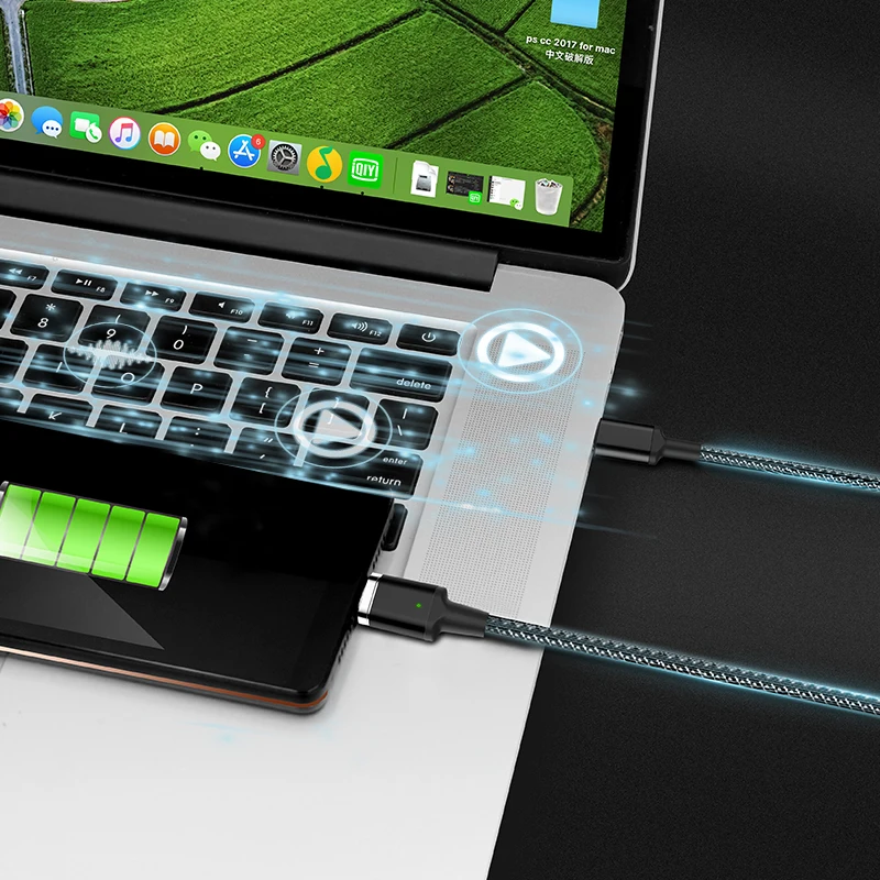 Магнитный PD USB C-TYPE C кабель KRIPT с функцией быстрой зарядки и синхронизации данных 87