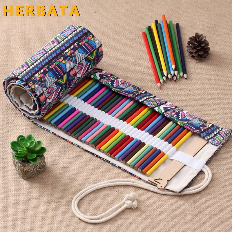 Пенал тканевый для карандашей с 36/48/72 отверстиями 1955|pencil box school|pencil casematerial escolar |