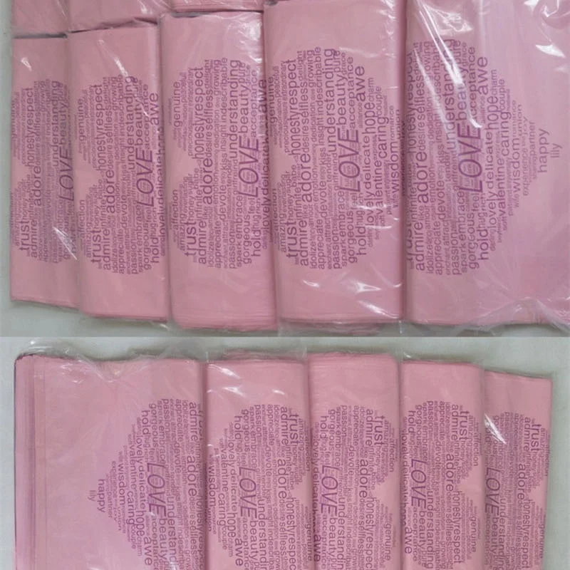 Poly Mailer Pink Heart-shaped Handle Mailing Envelope Post Bags Valentines Day Wedding Gift Packaging 100pcs 38*52cm | Дом и сад