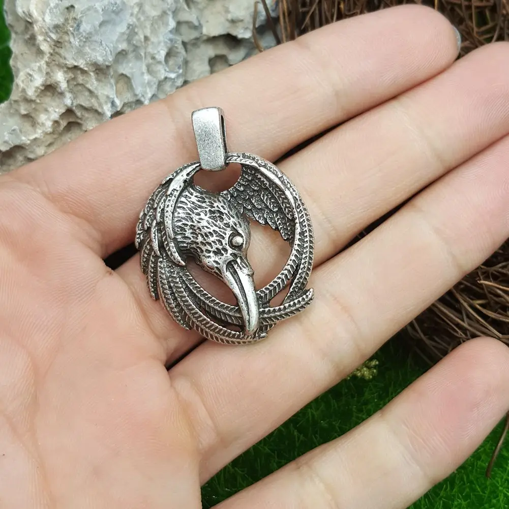 Ожерелье в стиле норвежских викингов Odin's Ravens ювелирное изделие Huginn and Muninn|norse