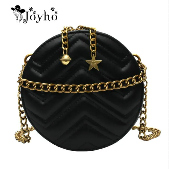 

JOYHO women shoulder bag round bag female handbag small crossbody bags for women 2019 PU leather handbag tassel/chain gold