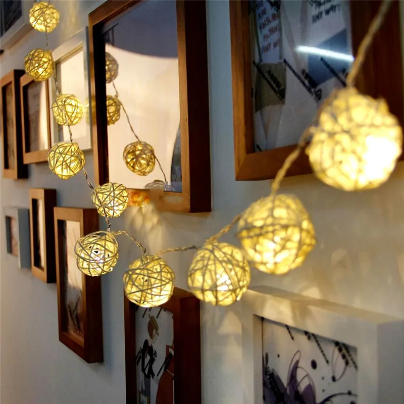 20 светодиодный модный тайский фонарь ротанговый светильник вечерние шар цветная