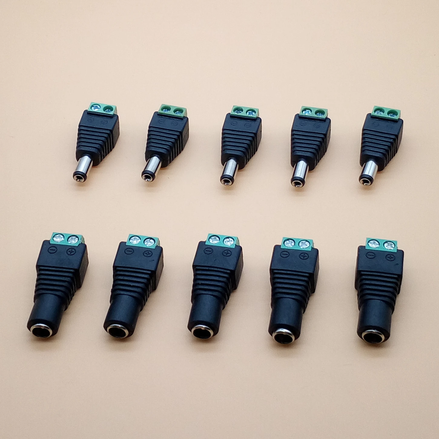 

5pcs Male + 5pcs Female 2.1x5.5MM 12V DC Power Plug Jack Adapter Connector Plug for CCTV Single Color LED Strip Light