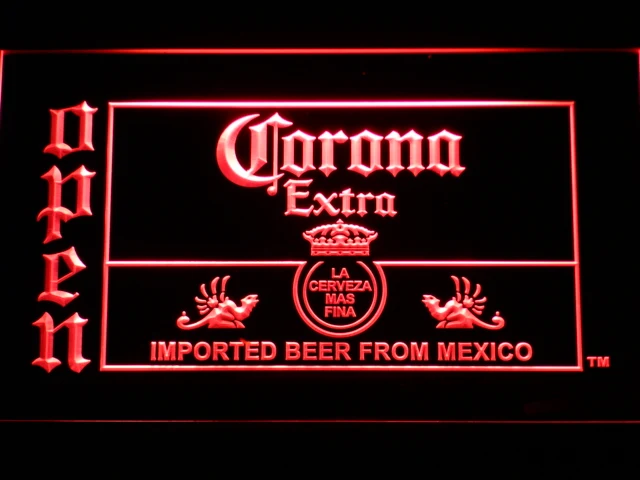 035 Corona пивной открытый бар светодиодный неоновый светильник с выключателем