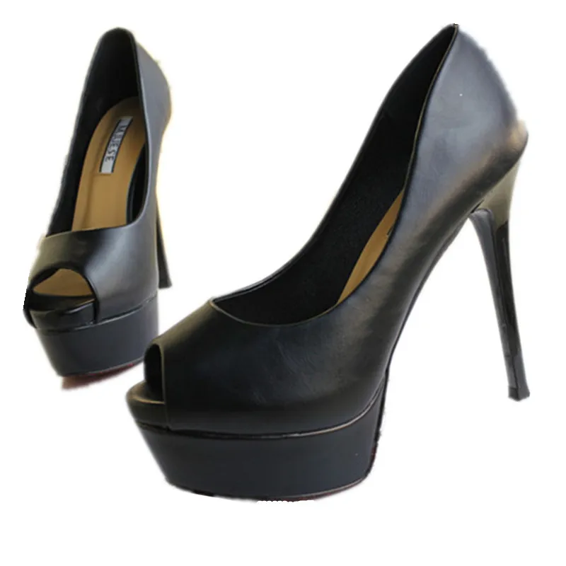 Super high heel fish mouth shoes stiletto waterproof platform work sandals 2019 spring and summer new heels women | Обувь