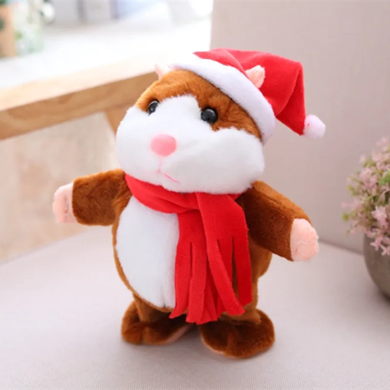 Dropshipping Promotion Christmas 15cm Lovely Talking Hamster Speak Talk Sound Record Repeat Stuffed Plushl Kawaii Toys | Игрушки и хобби