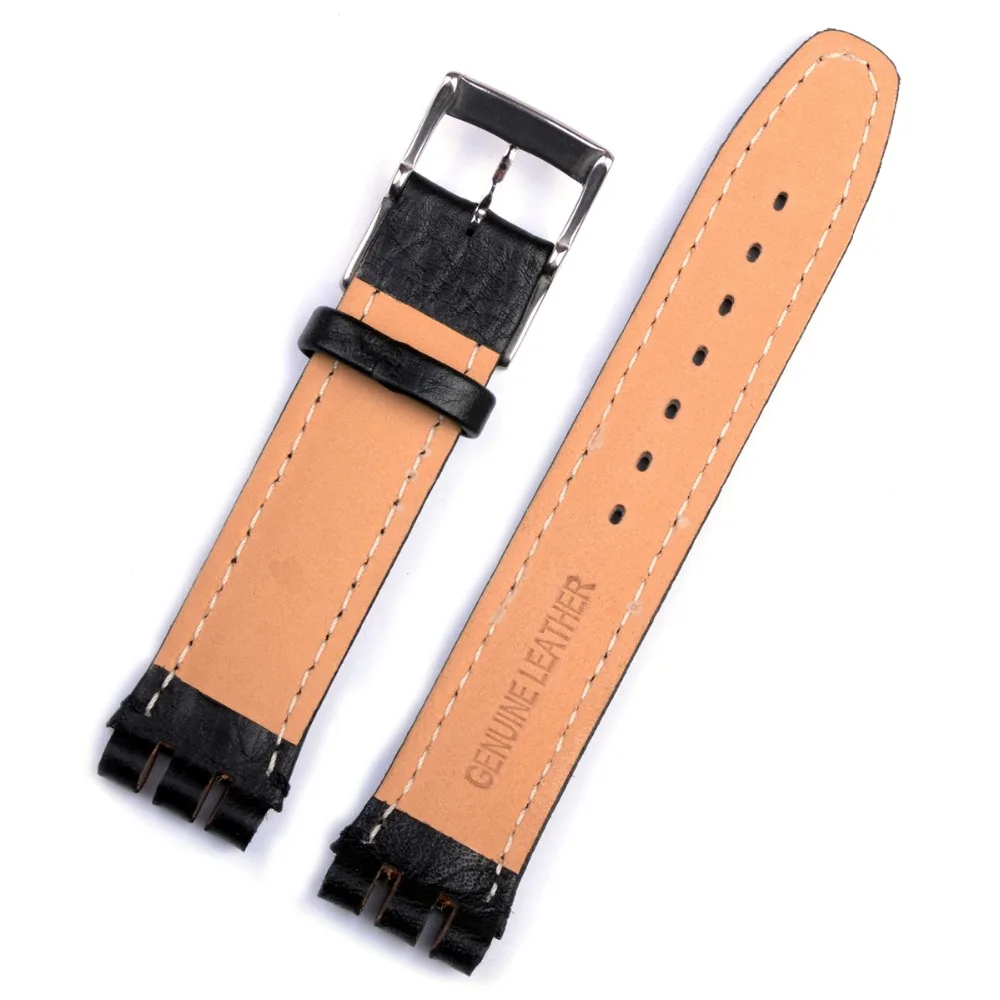 Ремешок для часов EACHE из натуральной кожи 19 мм черный и коричневый цвета|genuine leather