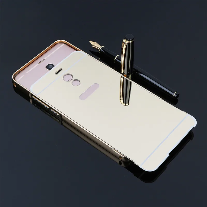 Чехол для Meizu M6 Note M6Note металлическая оправа с зеркальной задней крышкой жесткий