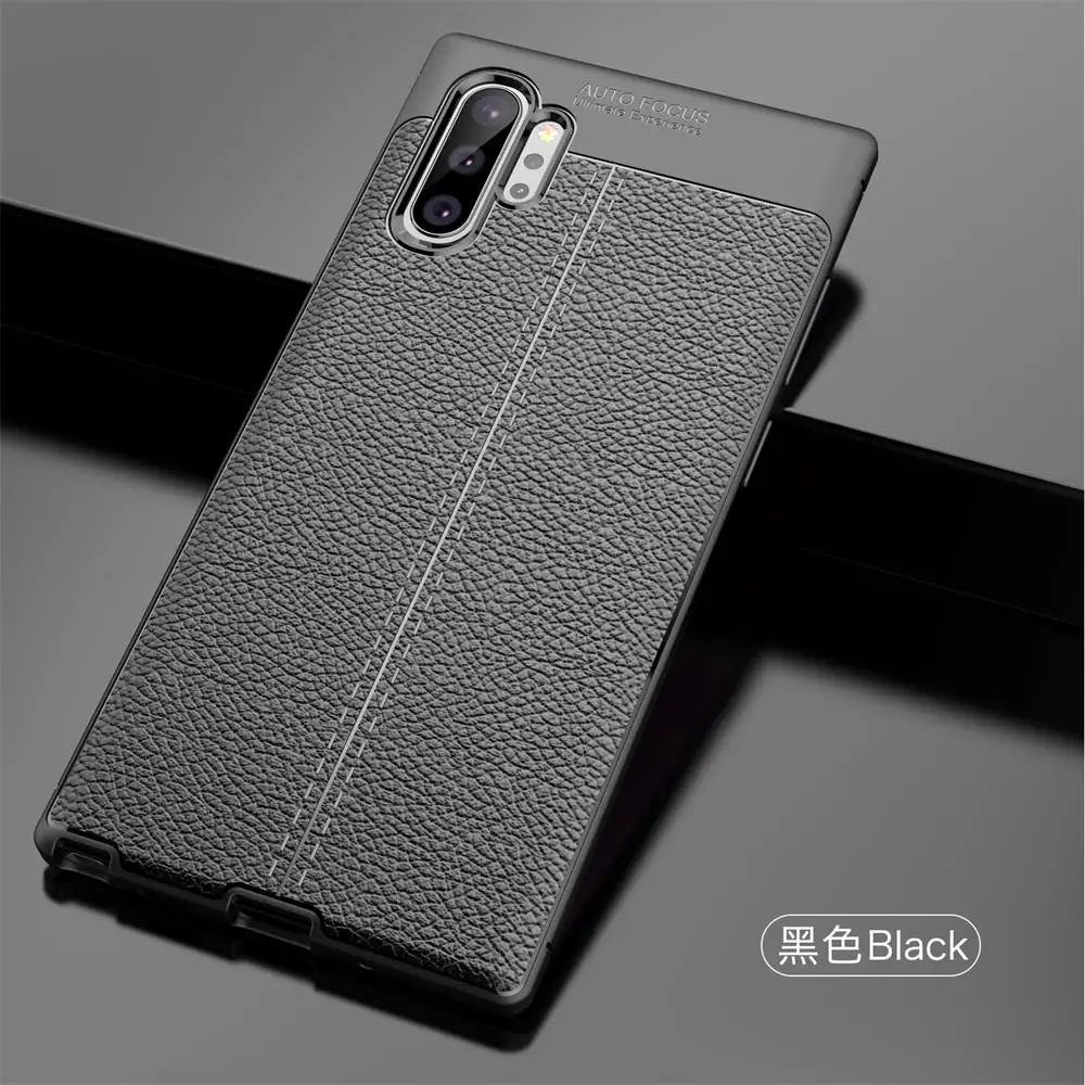 KEYSION Shockproof Case for Samsung Galaxy Note 10 Pro 9 8 Soft TPU Ltchi Pattern Back Cover S10 5G Plus S9 | Мобильные телефоны и