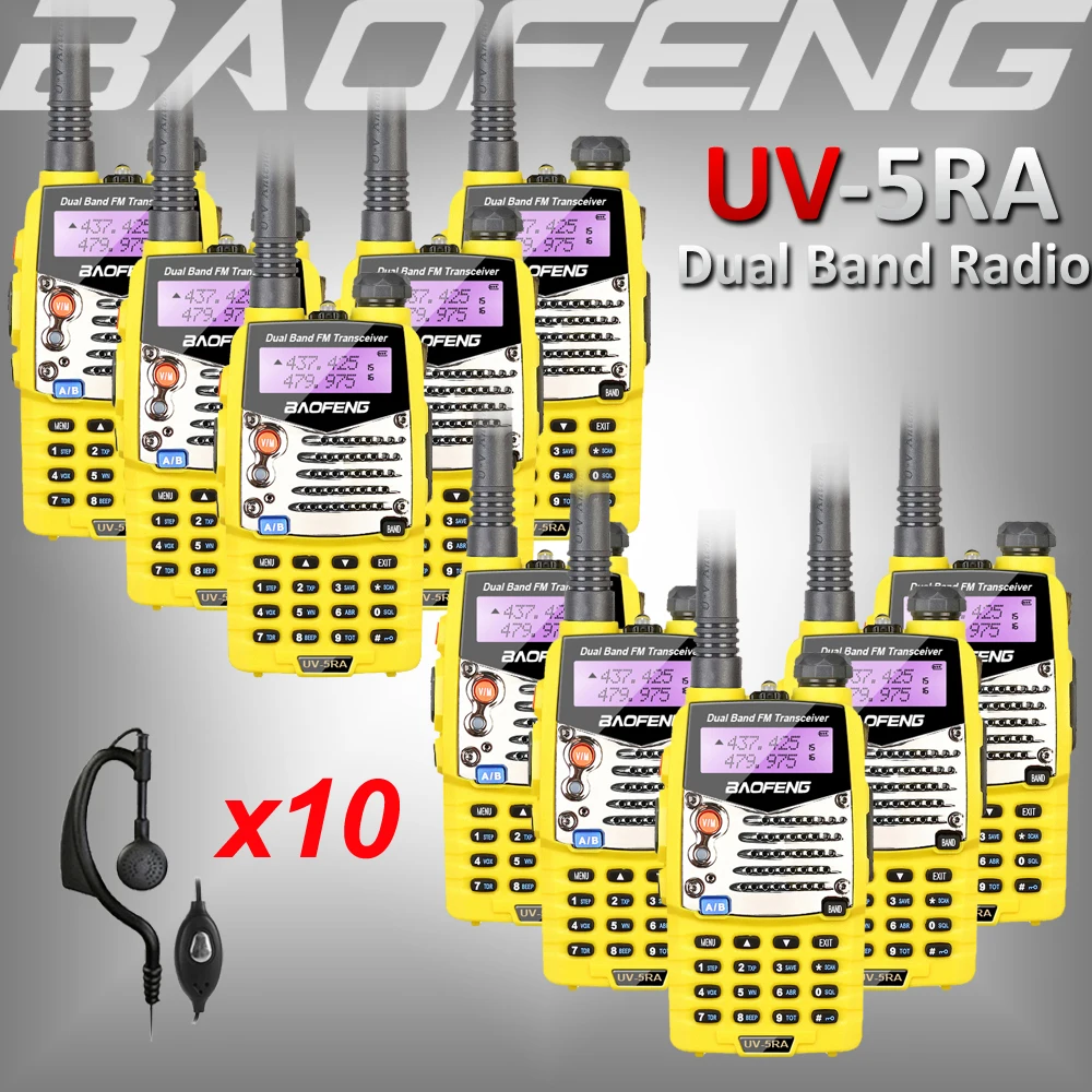 10x Baofeng UV 5RA Walkie Talkie УФ dual band двусторонней радиолюбителей УКВ 136 174/400 520 мГц UV5RA