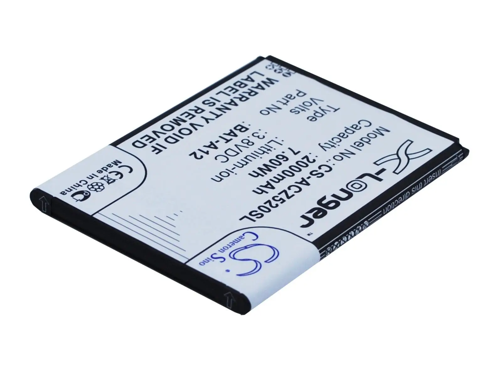 Аккумулятор Cameron Sino 2000 мАч для Acer Liquid Z520 Dual SIM (P/N BAT-A12(1ICP4/51/65) KT.00104.002) | Мобильные