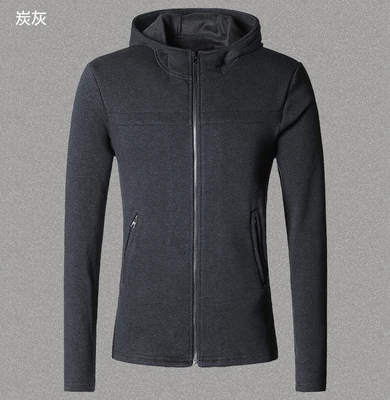 Charcoal grey Для мужчин Толстовка хлопок дизайн Для мужчин зимние хип-хоп молнии Повседневная С Капюшоном однотонная куртка Для мужчин s теплая куртка осень F2022 - Цвет: Charcoal grey