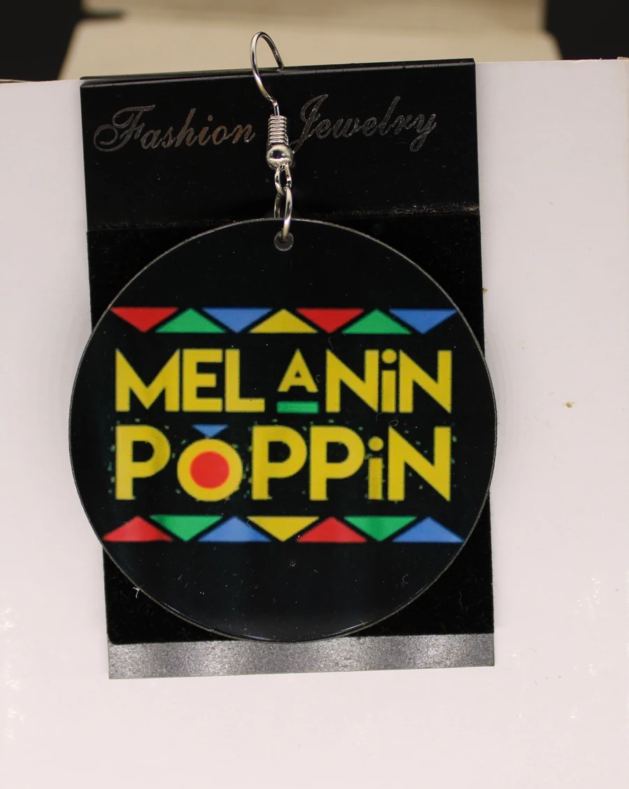 Серьги-гвоздики меланин очаровательные двухсторонние Красочные печати вашего