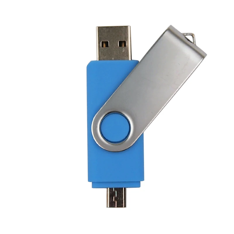 light blue 10 шт./партия OTG флэш-накопитель USB металлический Флешка портативный usb-накопитель с бесплатным логотипом 4 ГБ 8 ГБ 16 ГБ Поворотный usb-накопитель для мобильного телефона и ПК - Цвет: light blue