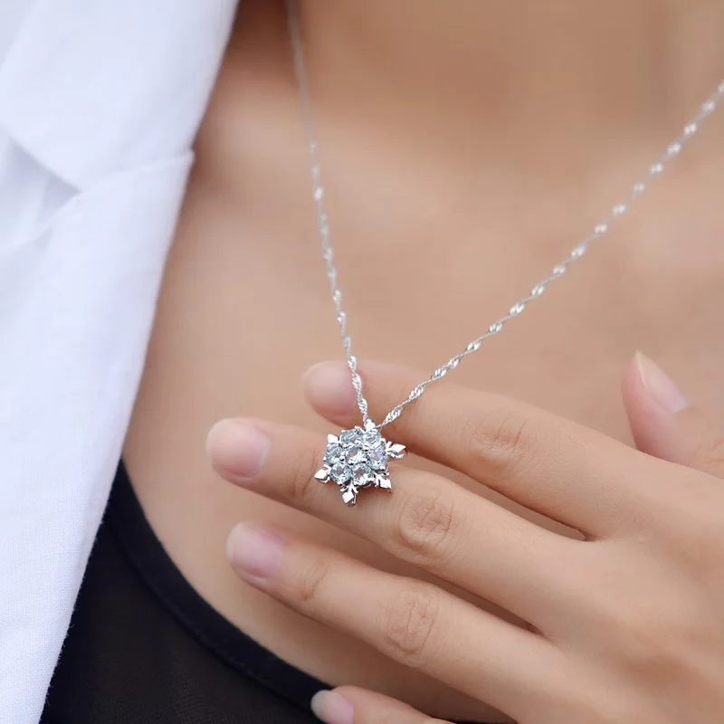 Новое поступление хит продаж модная Снежинка Блестящий CZ Циркон Стерлинговое