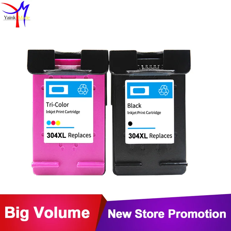 

2PK Remanufactured 304XL Ink Cartridge Replacement for HP 304 XL Compatible Deskjet 3700 3720 3730 3732