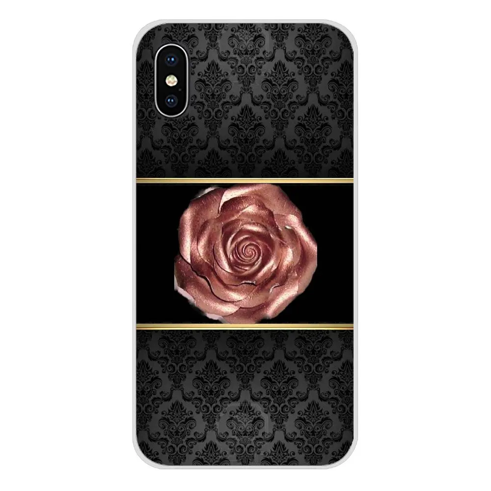Accessories Phone Shell Covers For Motorola Moto X4 E4 E5 G5 G5S G6 Z Z2 Z3 G3 G2 C Play Plus black golden flower bow rose | Мобильные