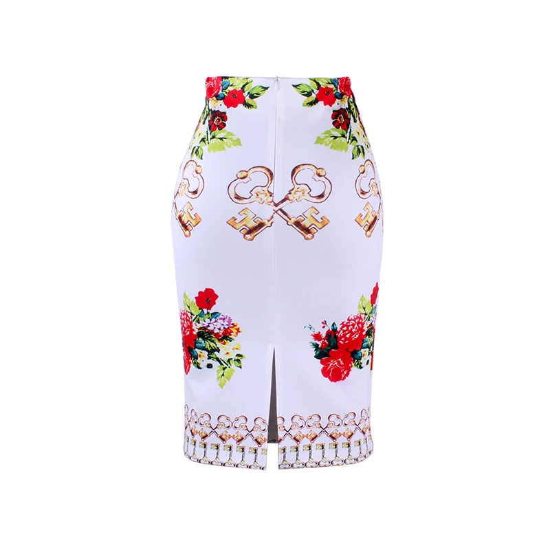 Женская юбка-карандаш средней длины с принтом | одежда