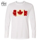 Hanhent Канада Флаг канадский листьев Новый длинным рукавом Футболка мужская осень 2017 г. Повседневная Мужская Уличная футболка с круглым вырезом брендовая футболка