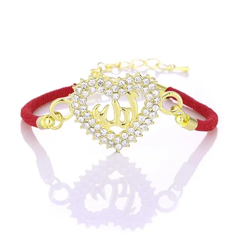 Cute Allah Muslim Religious Heart Moon Bracelet for Women's Eid al-Fitr Jewels of Fatima Eye of Evil Spirit Gift Wholesale - Окраска металла: gold 5