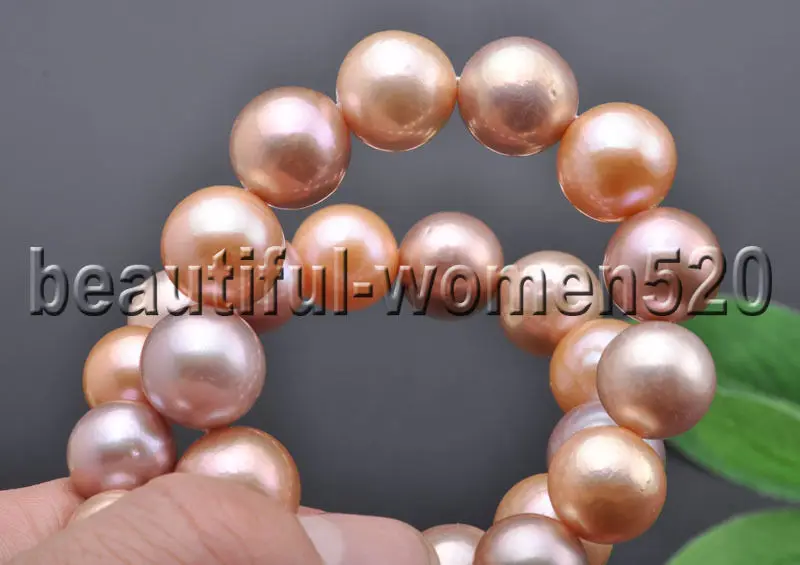 

Z7598 15mm Pink Lavender ROUND Edison KESHI REBORN PEARL NECKLACE 17inch