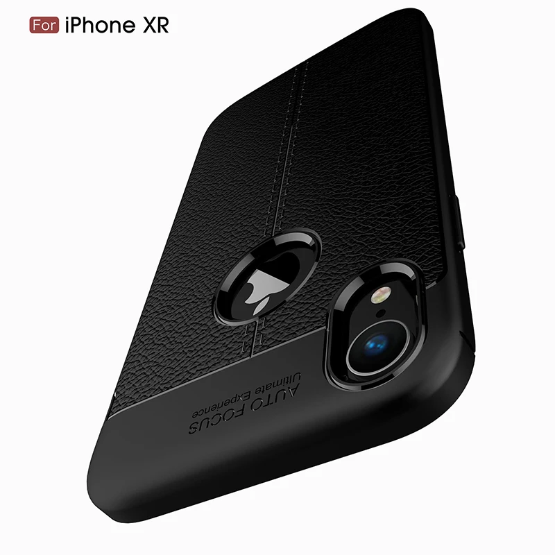 

Litchi silicone case for iphone xr 6.1" cases funda carcasas hoesje skal lychee tpu cover coque etui kryt tok husa kilifi