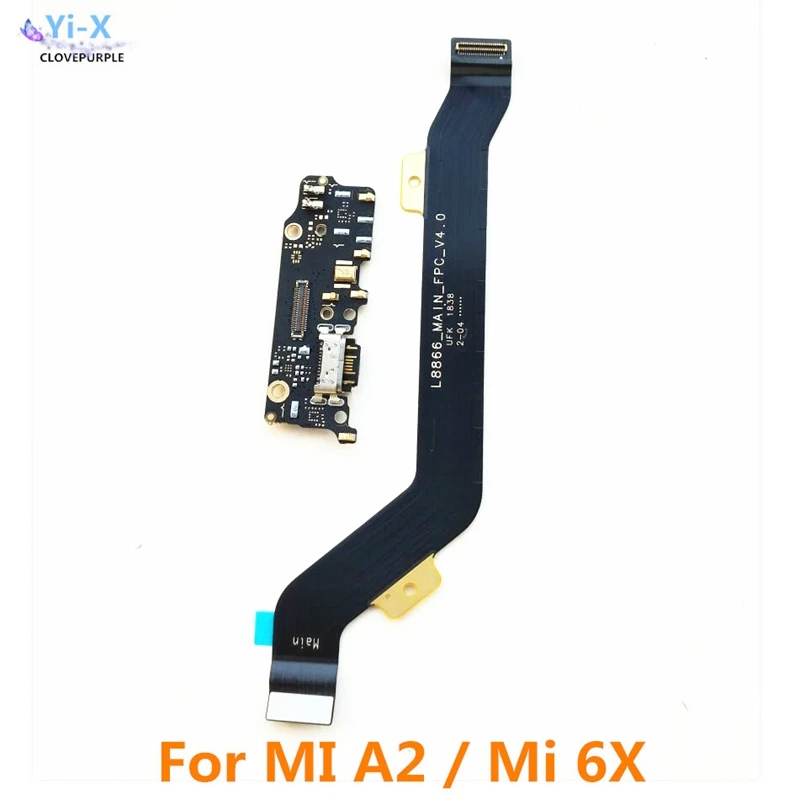 Шлейф USB для зарядки и материнской платы гибкий кабель Xiaomi Mi 6X A2 MiA2 MI6X|Шлейфы