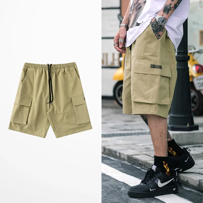 Мужские пляжные шорты в японском стиле повседневные карго с несколькими