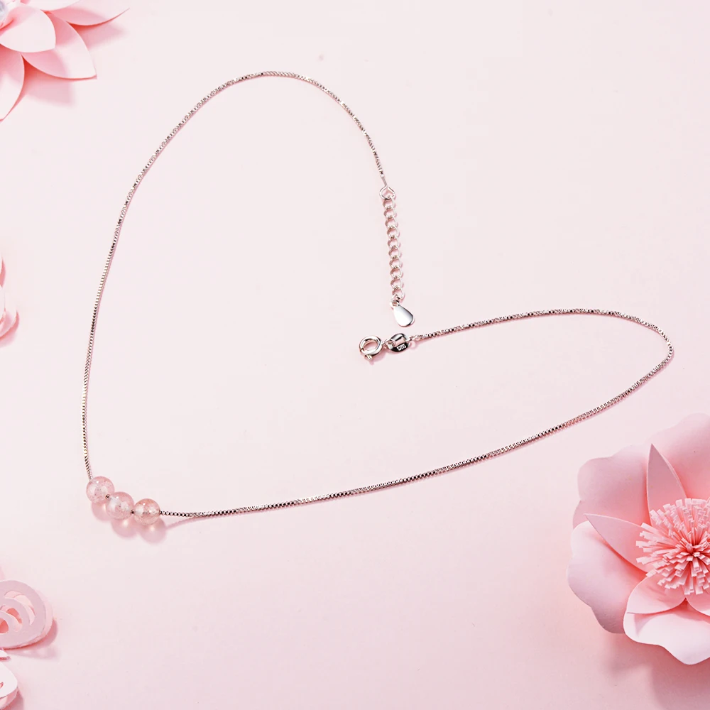 LIDAVI Simple Natural Strawberry Crystal Necklace Exquisite Choker Clavicle Chain Wedding Statement Jewelry For Women Gifts New | Украшения