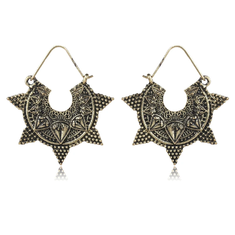 Ретро пятиконечная звезда Крюк преувеличены серьги Новый ночной клуб Подарок