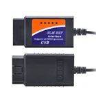 Автомобильный сканер V2.1 OBDII OBD 2 II ELM327, USB Супер сканер, диагностические инструменты