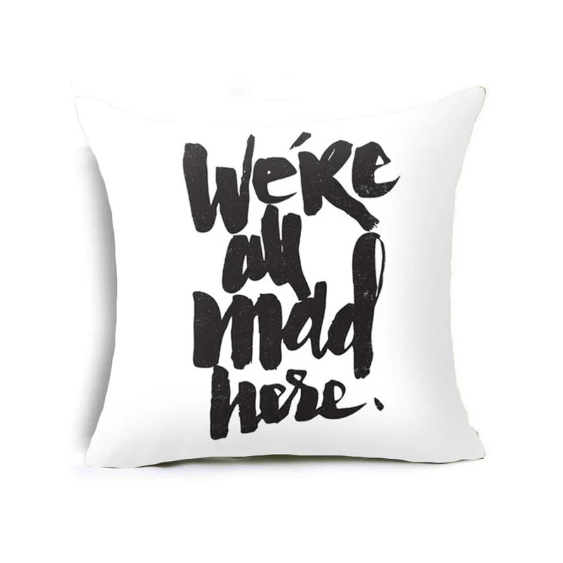 BLRISUP Polyester Peachskin Black Funny Words Pillowcase For Home Chair Waist Throw Pillow Case 45x45cm Square Cover | Дом и сад
