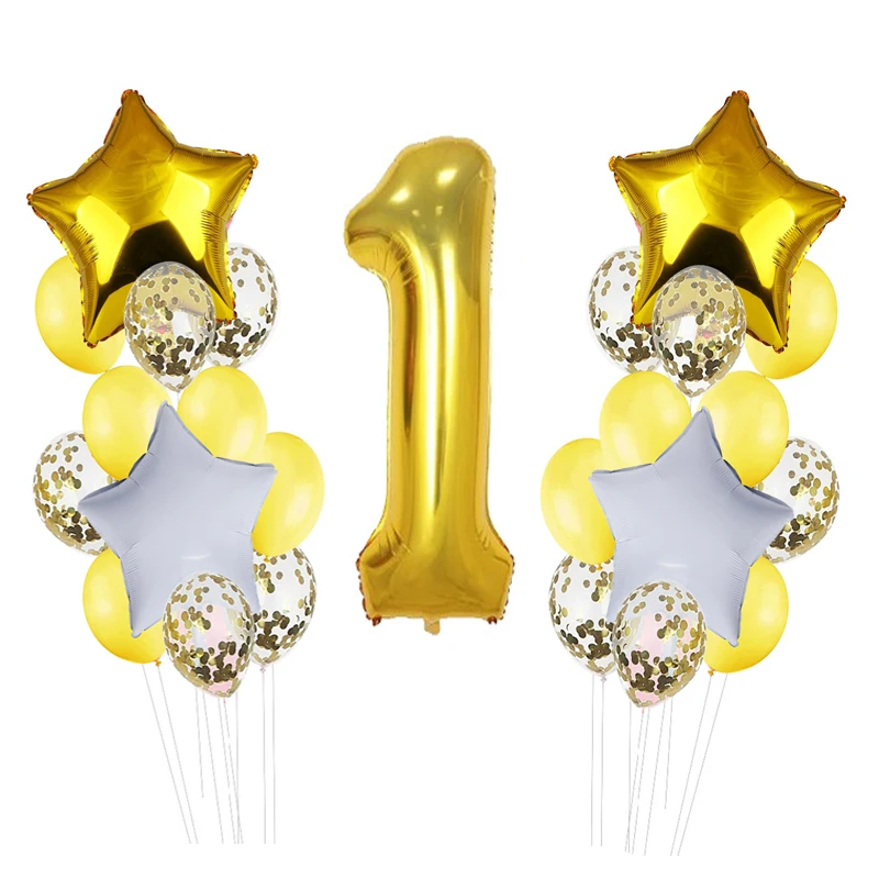 Gold Confetti Air Balloons With Rope Heart Star Champagne Latex Helium Balloon Wedding Decorations Birthday Party Supply | Дом и сад