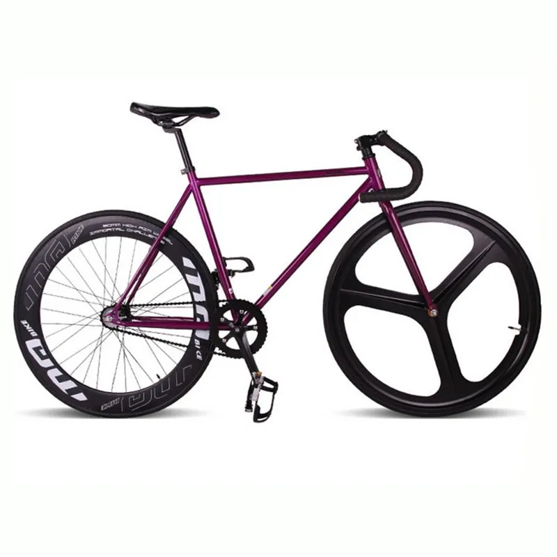 Фиолетовый Колеса из магниевого сплава, 3 Спицы, fixie велосипед, велосипед с фиксированной передачей 700C* 23 70 мм, обода 52 см, рама DIY, велосипед, Полный дорожный велосипед - Цвет: Фиолетовый