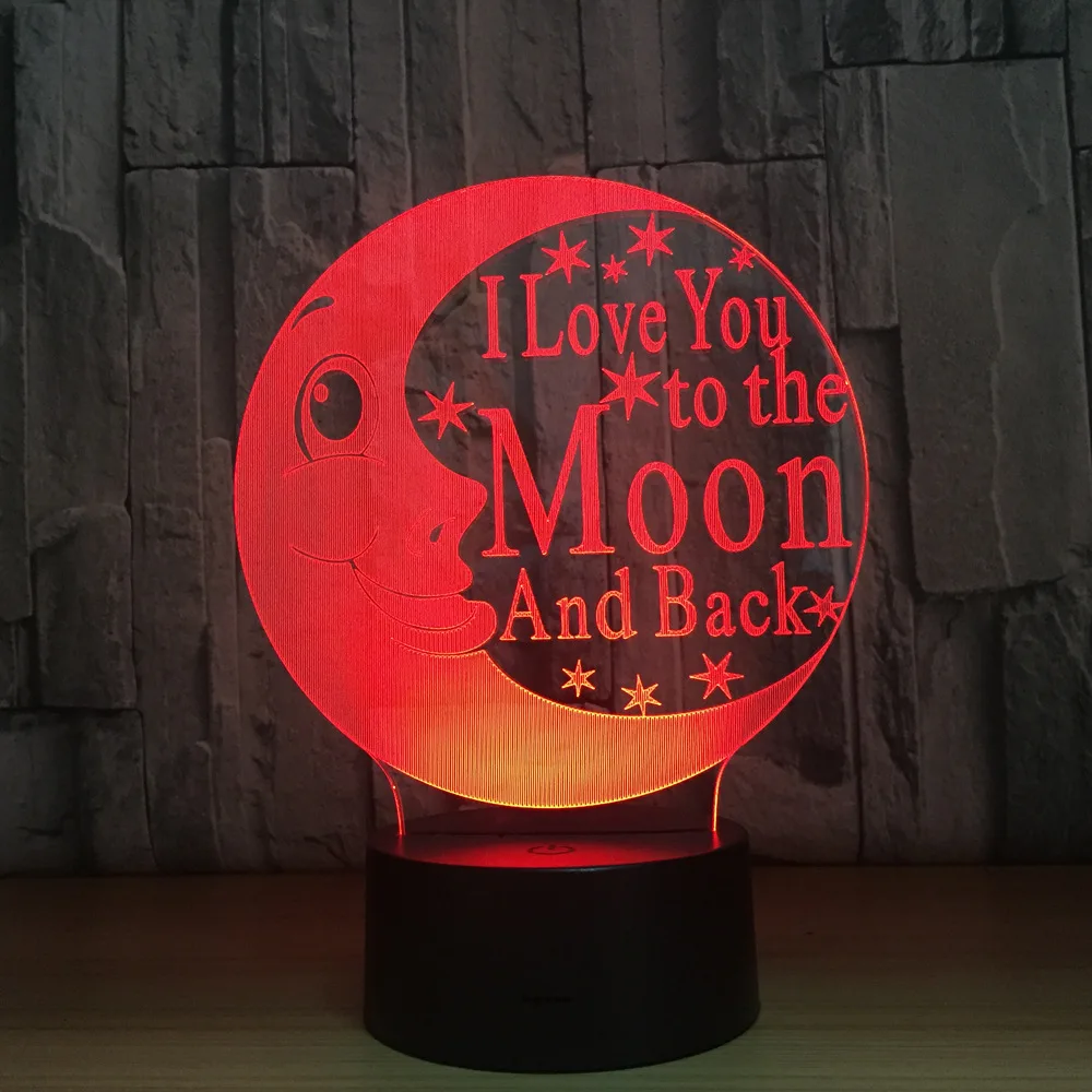 Moon лампа 3D светильник 7 цветов Светодиодные ночные лампы Ночной сенсорный USB Led