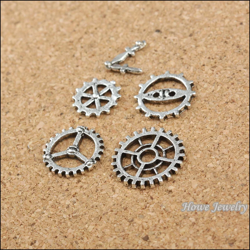 Микс 75 шт chram винтажная Шестерня & часы Подвеска на руки тибетский серебряный