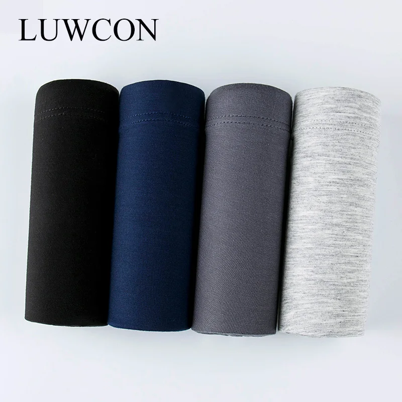 Многоцветный LUWCON, 4 шт./лот, размеры США/ЕС, Модальные боксеры, мужское нижнее белье, свободные шорты, мужские трусы, Cuecas, трусы боксеры для мужчин - Цвет: Многоцветный