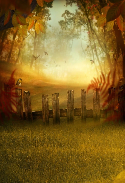 Huayi тканевый фон для фотосъемки новорожденных детей Европейский с желтым лесом XT