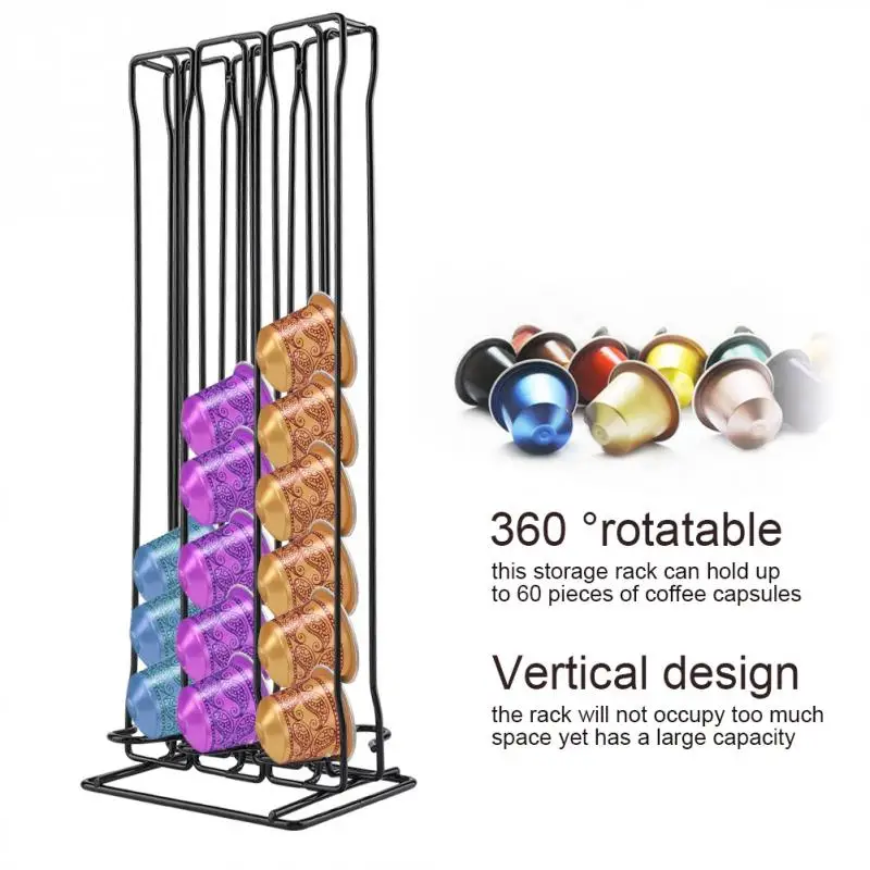 Вращающийся на 360 градусов держатель для капсул и кофейных дома офиса стеллаж