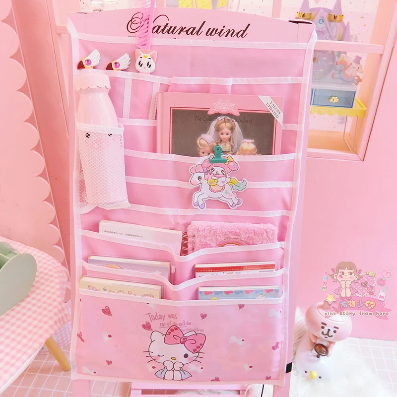 Мультфильм Сейлор Мун hello kitty My Melody Cinnamoroll пудинг собака косметички настенные подвесные сумки для книг сумки для хранения косметики для девочек