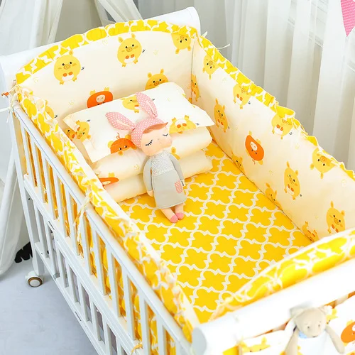 6pcs/Set Baby Bed Bumper set Baby Crib Protector Cot Around gift for newborn baby Girl Boy crib bedding set toddler bedding - Цвет: as picture pattern